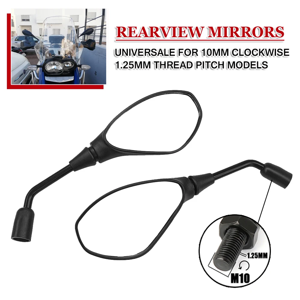 

Universal For BMW R1200GS R1250GS ADV R NINE T R9T Motorcycle Rearview Side Mirrors Clamp For 10mm Clockwise 1.25mm Thread Pitch