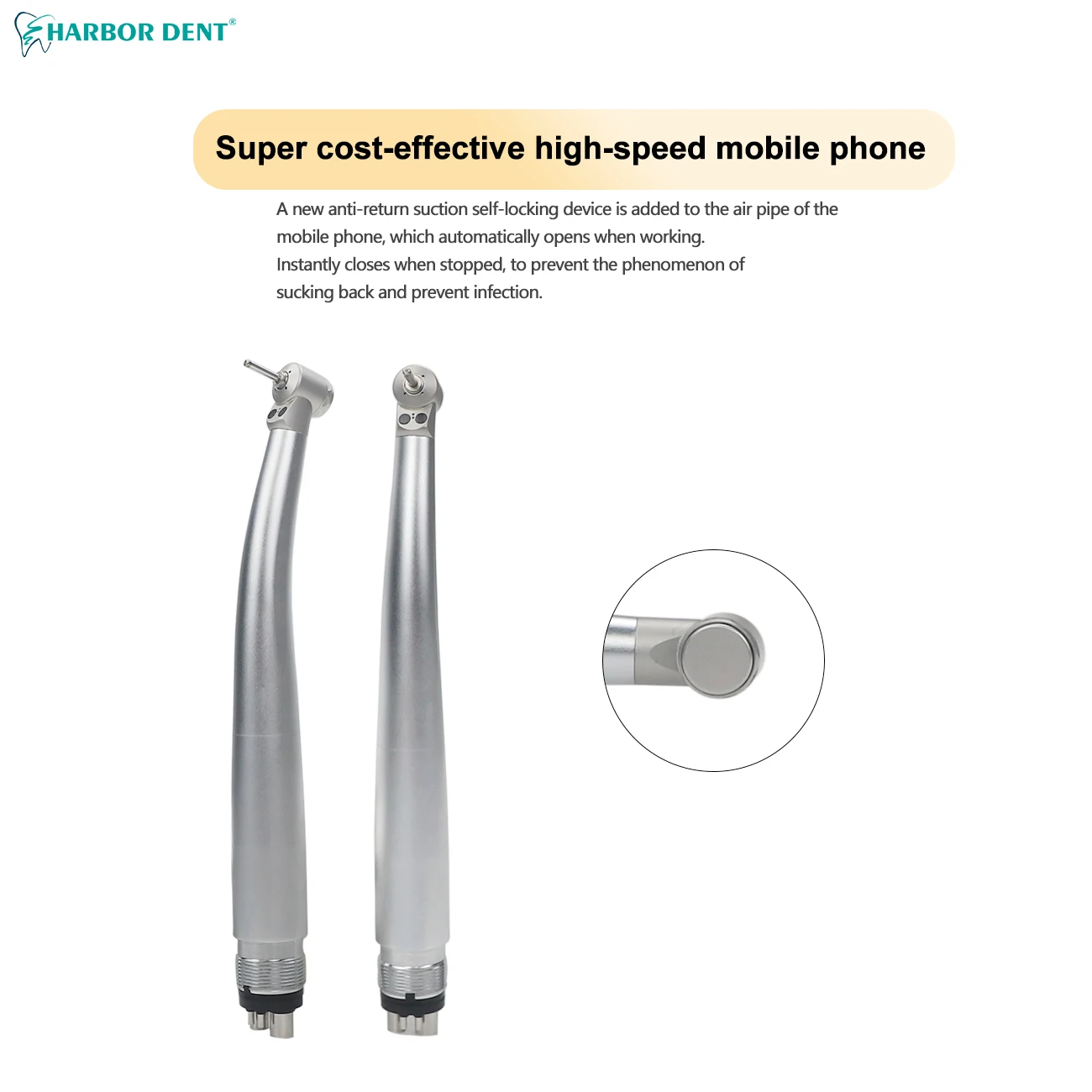 Dental Small Head High Speed Handpiece Double 2LED Mini Head for Dental Lab Kids Children Hand Piece Push Button Dentistry Equip