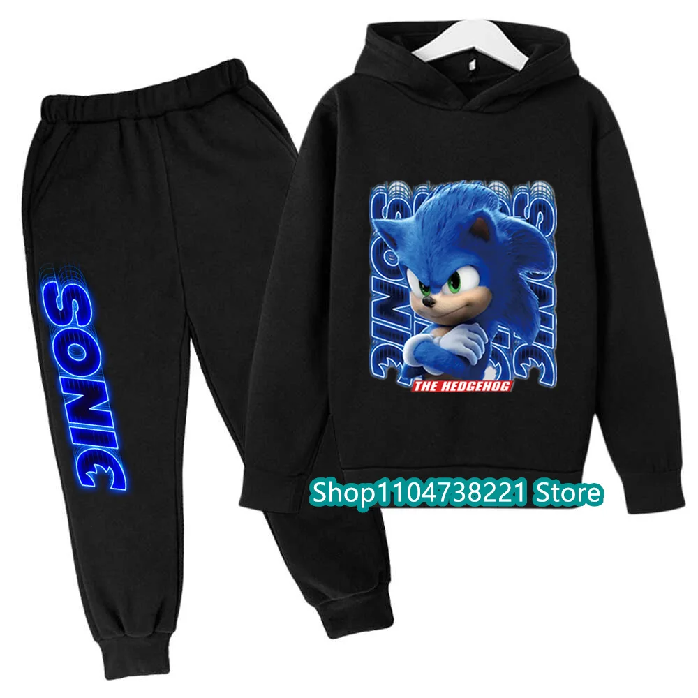 Sonics – ensemble sweat à capuche imprimé dessin animé, offre spéciale 2D, pour enfants, adolescents, garçons et filles, décontracté, automne et hiver, 2025