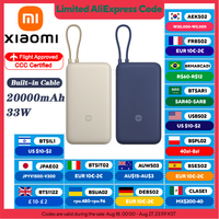 XIAOMI 20000mAh 33W Power Bank with Built‑in USB‑C Cable, Two way Fast Charging Mi Model PB2030MI,For iPhone 16 15 14 13 Pro Max