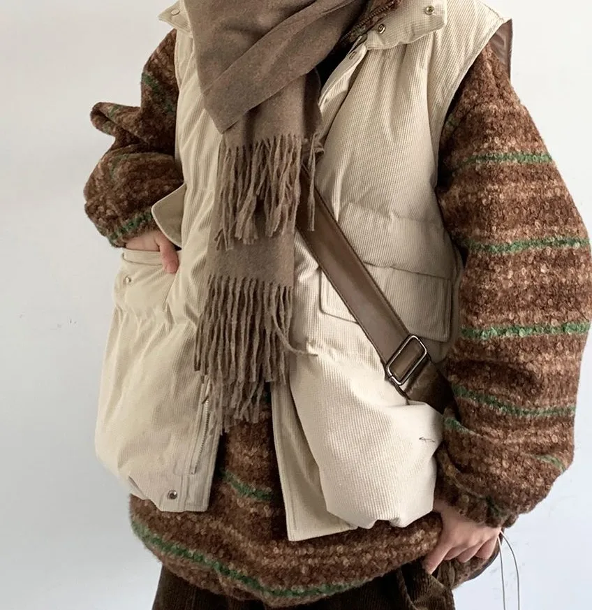 

Vests Waistcoats Thin Womens Vest Neck Top Spring Linen Tied Waistcoat Urban Minimalist Simple Leisure Modern Sleeveless Quilted