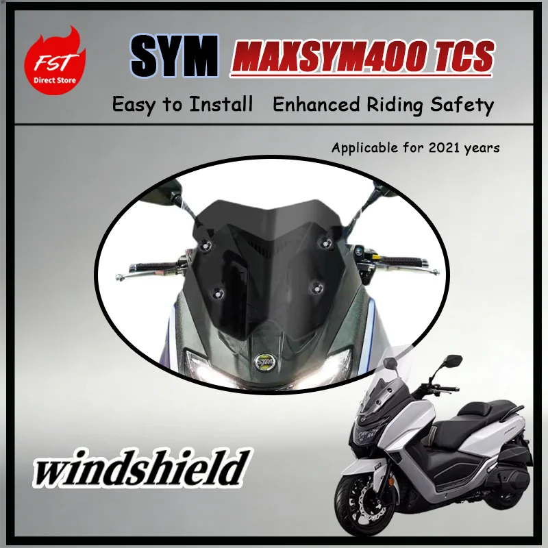 FOR SYM MAXSYM 400 TCS Stylish Aerodynamic Thickened Race Windscreen Shatterproof Wearproof Craftsmanship Motorcycle Windscreen