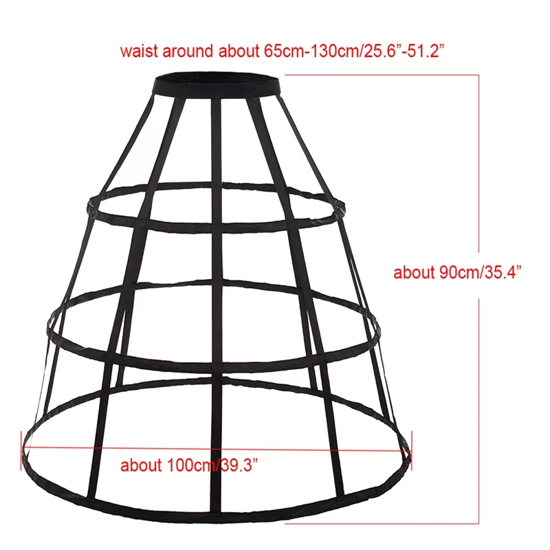 Woman Crinoline Cage Underskirt White Black Petticoats Skirt