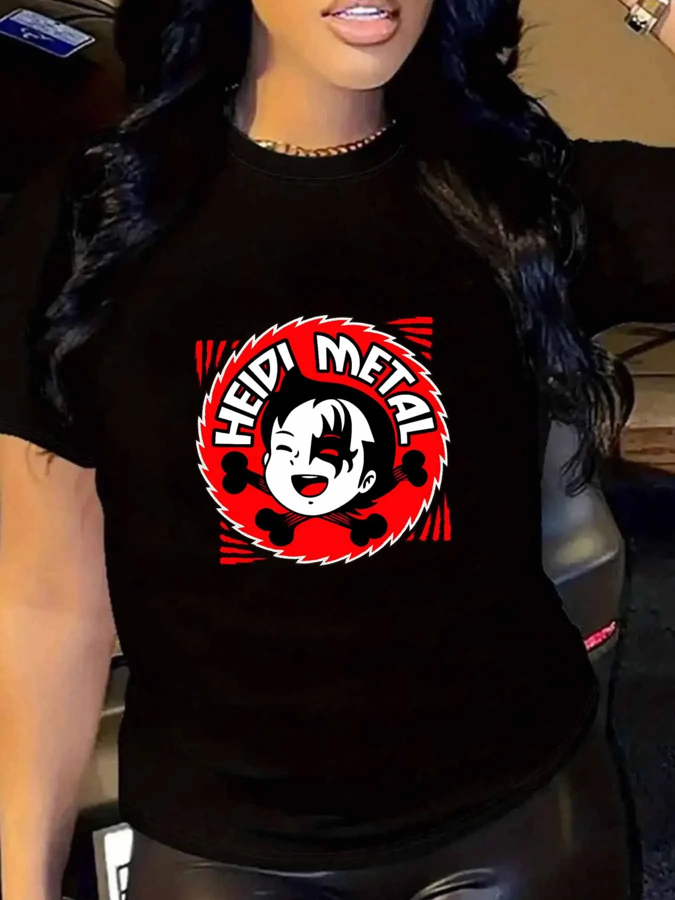 

【WY102522】Женская футболка с круглым вырезом и мультяшным рисунком, модная эластичная футболка с короткими рукавами и принтом, топ с короткими рукавами