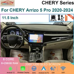 11.5 Inch Android 12 GPS Navi Car Multimedia For CHERY Arrizo 5 Pro 2020-2024 Player Head Unit CarPlay Car radio 4G WIFI