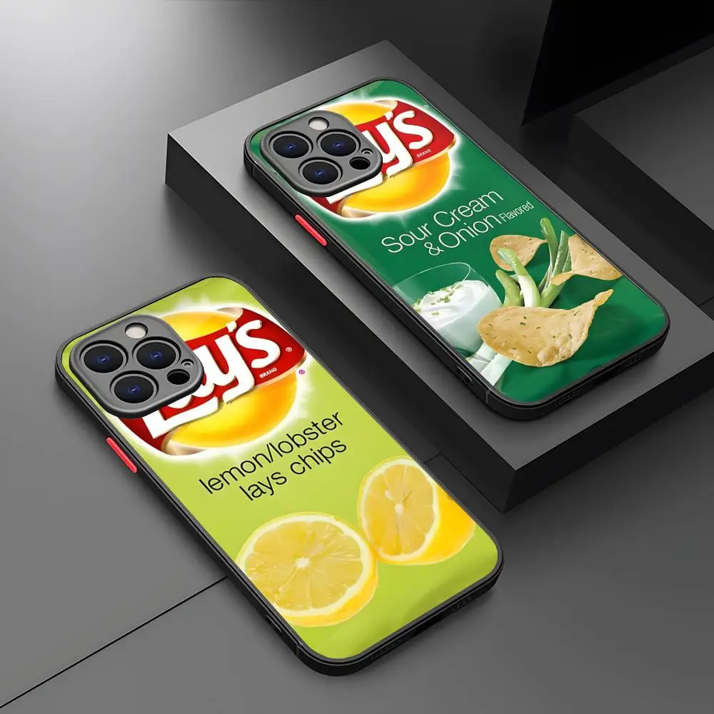 Snack Food Potato L-Lay'S Phone Case Matte Transparent Back For iPhone 15 14 13 12 11 Pro Max X XR mini Puls 7 8 Plus Cover