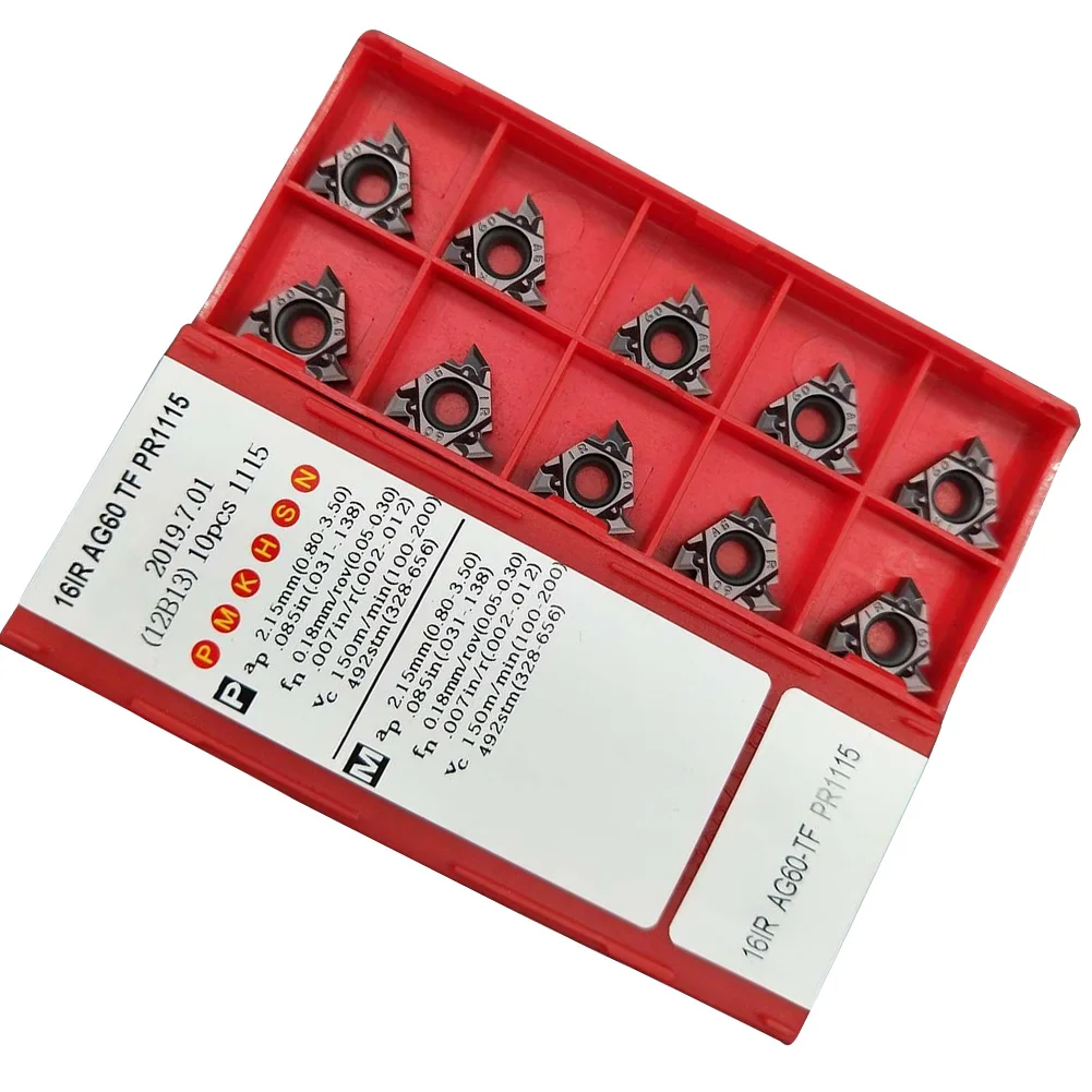 Надежная производительность в различных условиях обработки 16ER 38 карбидные вставки 10 шт. 16IR AG60 TF PR1115 ЧПУ Резьбовая вставка