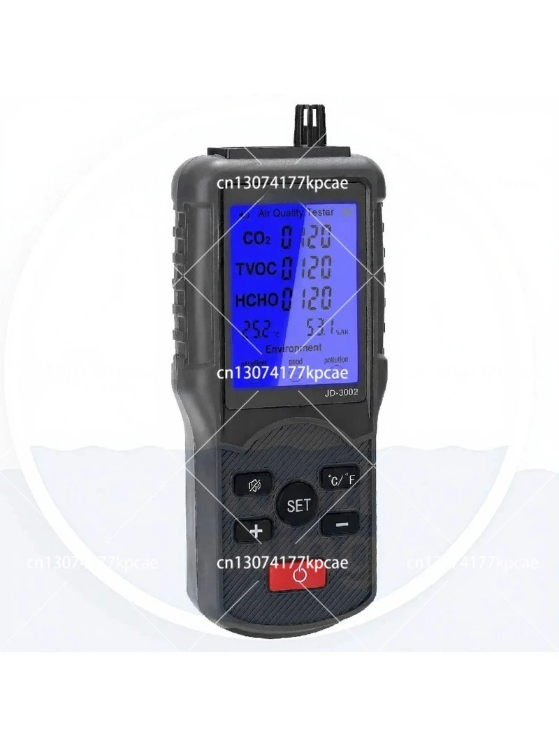 JD-3002 Air Quality Detector CO2 HCHO TVOC Temperature Humidity Measuring Device CO2 Meter Multifunctional Air Quality Analyzer