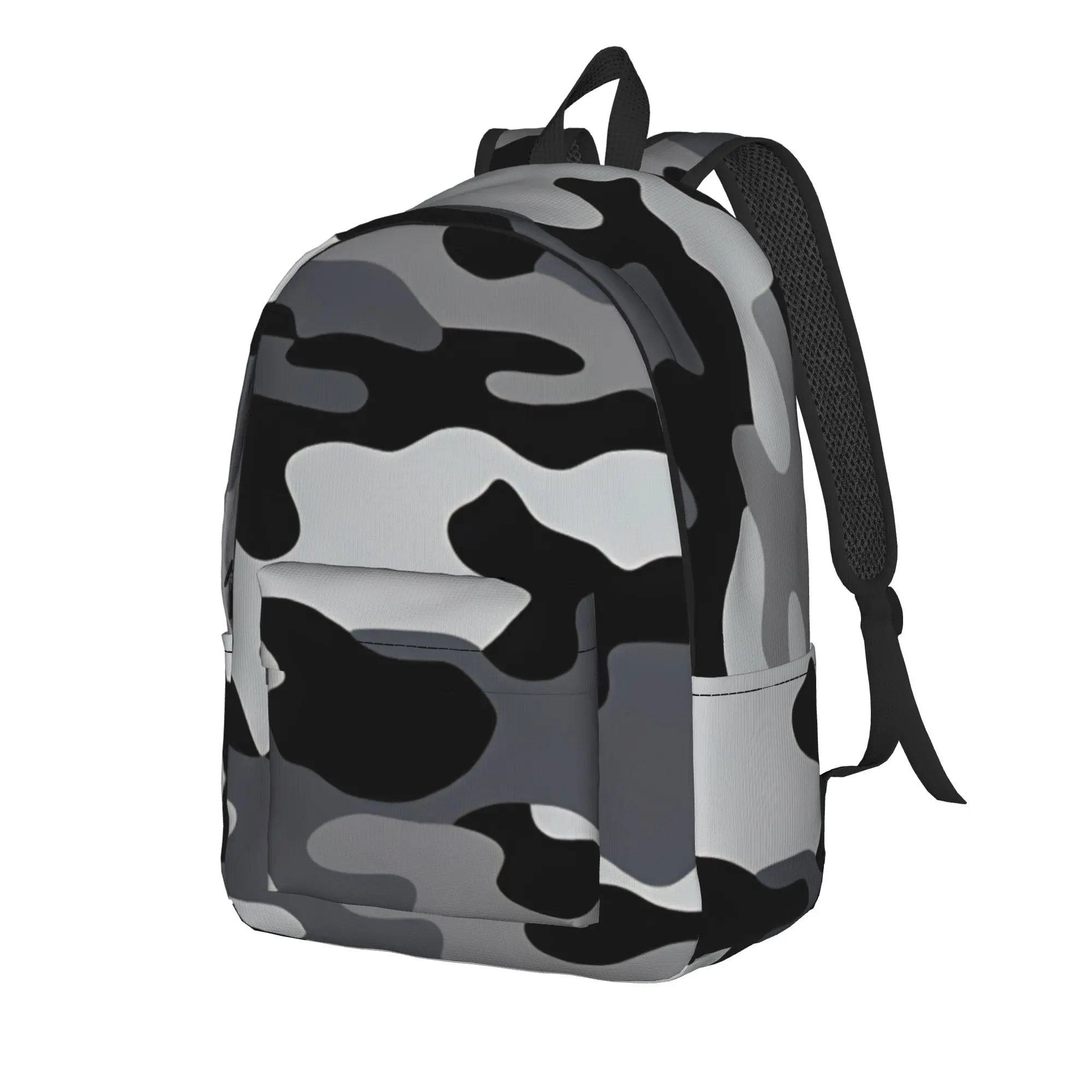 Dark Urban Camo Backpack Unisex  Soft Backpacks Polyester Modern High School Bags Travel Colorful Rucksack