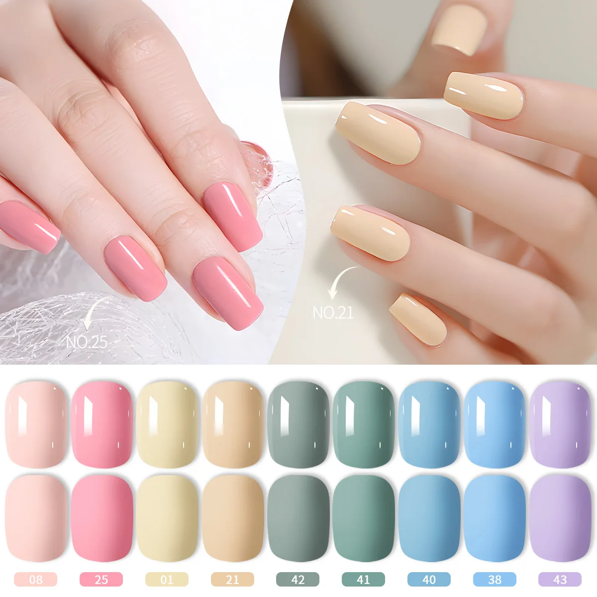

VOKY 9PCS Candy Macarons Nail Art Gel, DIY nail art for nail salons - Dazzling nail polish with long-lasting color