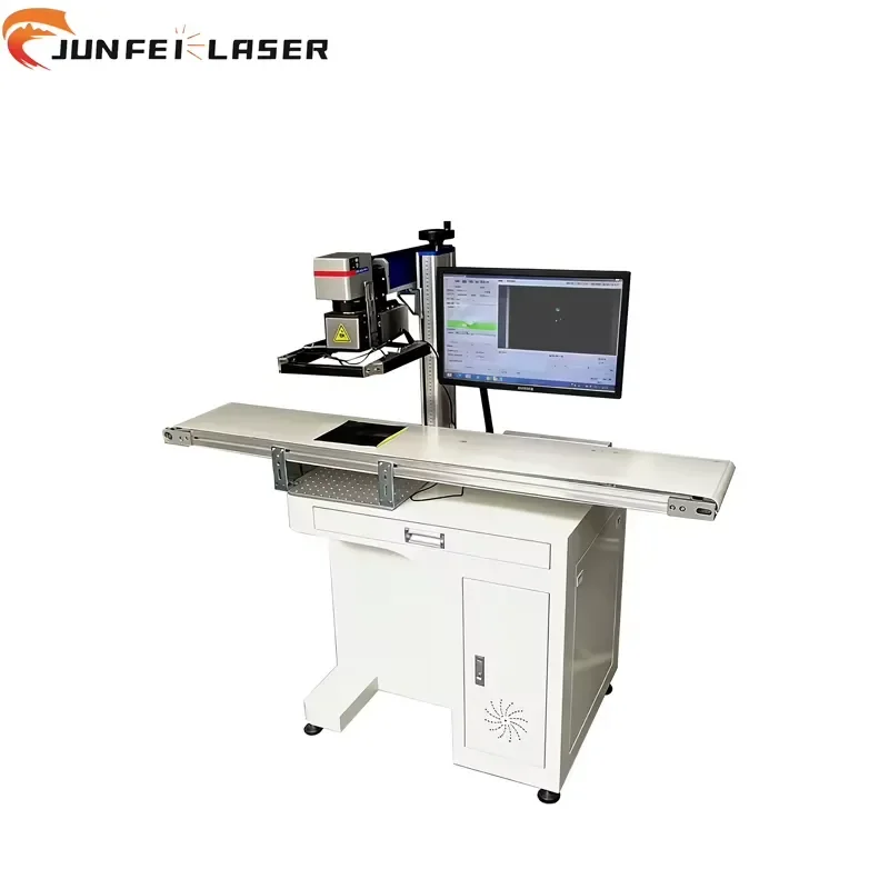 JUNFEI Jpt Raycus Galvo Co2 UV Mopa Fiber Marking Machine 20W 30W 60W Air Cooling for Metal Stone Colored Marking