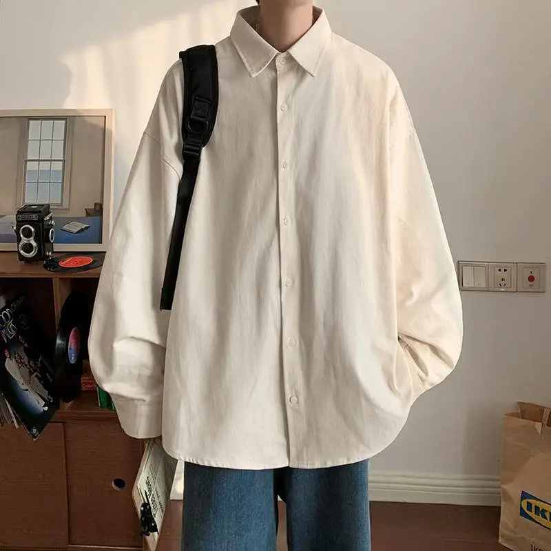 2024 Spring and Autumn Men's New Splicing Square Collar Button Printed Letter Fashion Loose Casual Long Sleeve Jacket Shirts