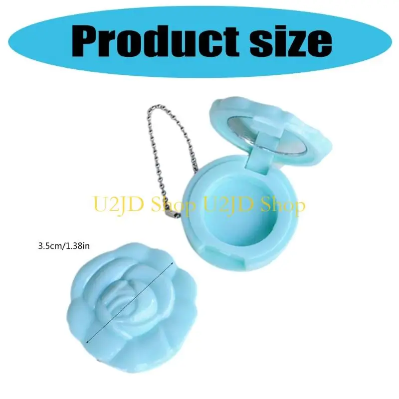 U2JD 10 -stcs Rose Design Mirror Lipstick Holder Compacte reisgrootte Cosmetische opslagcase voor lipgloss valentijnen aanwezig