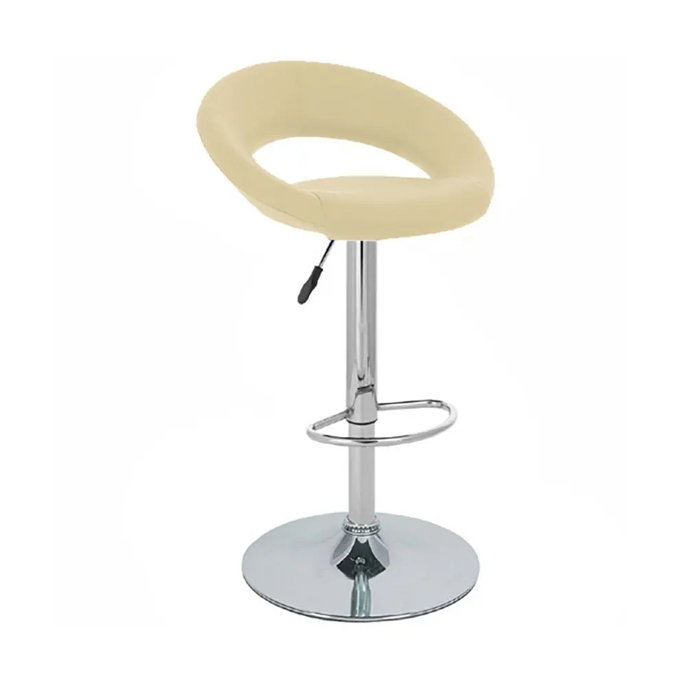 

Adjustable Height Swivel Bar Stool Chrome Base Footrest PU Leather Kitchen Counter, Customized