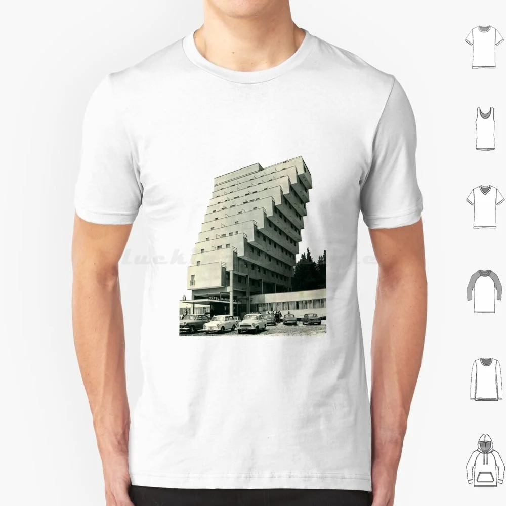 Hotel Panorama ( 1970 ) , Slovakia T Shirt Men Women Kids 6xl Molchat Doma Brutalism Soviet Union Black And White Russia