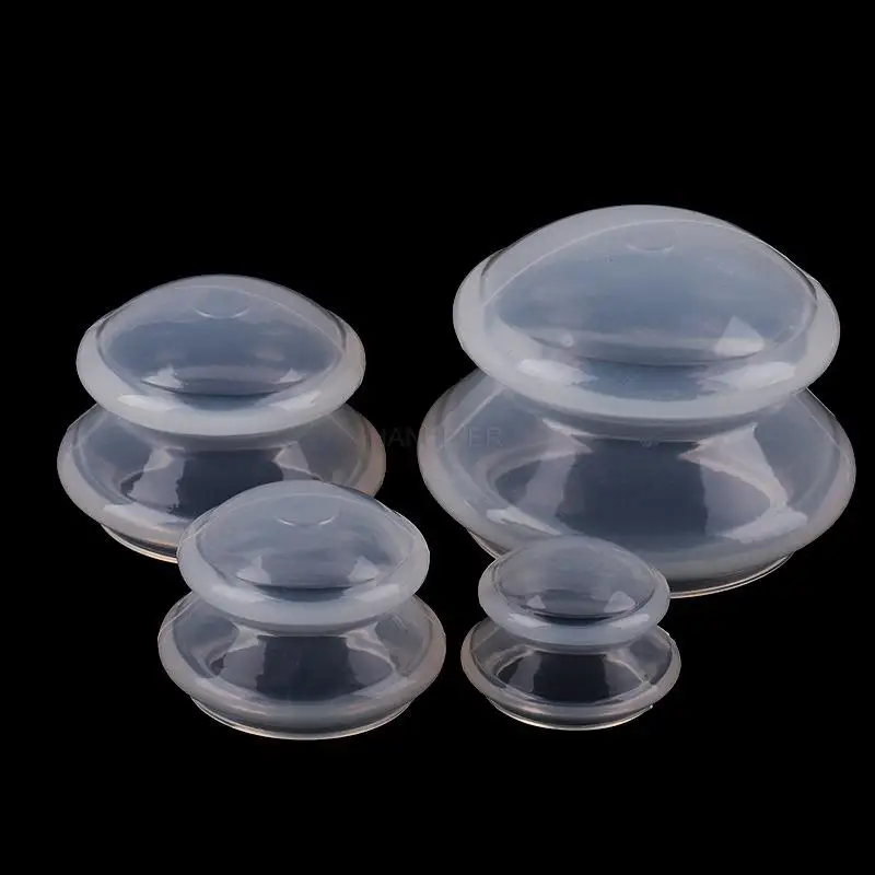 HANRIVER new FDA material silicone cupping household high transparent LFGB vacuum cupping four-piece set