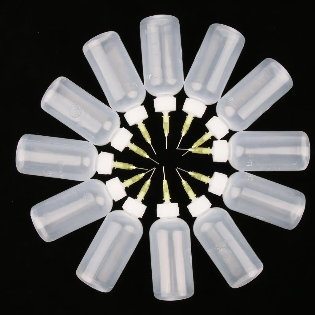12 pcs. Needle tip glue bottle applicator plastic glue dispenser