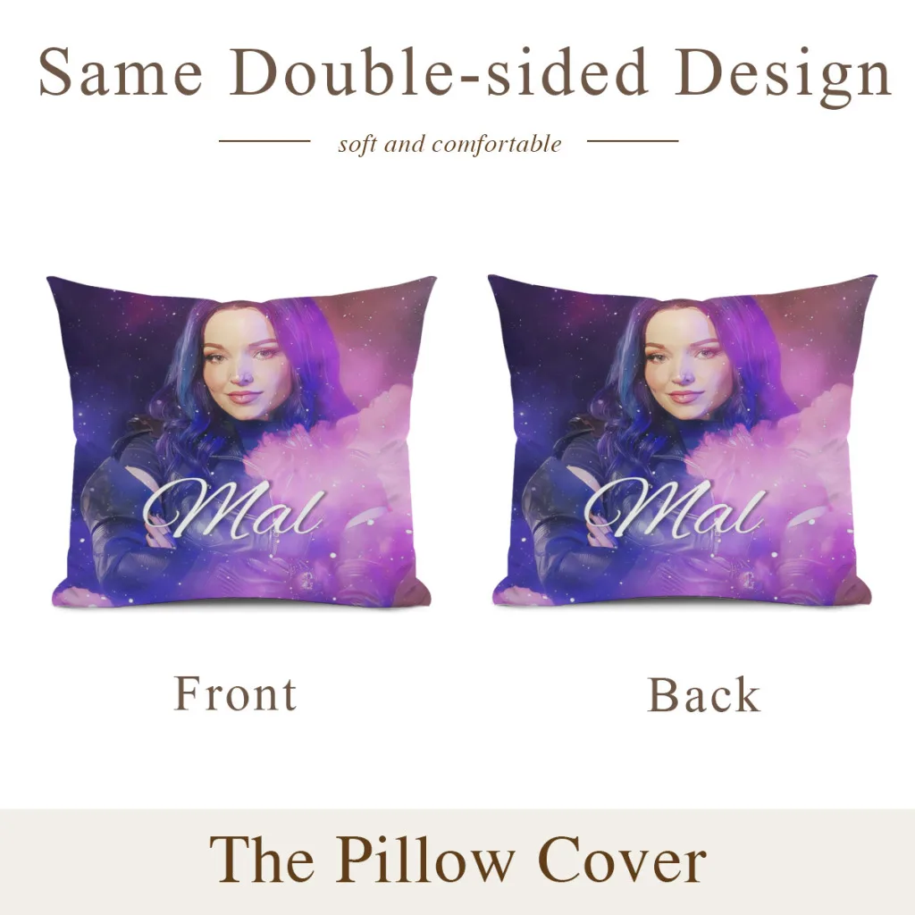 Pillowcase Cushions Cover Cushions Home Decoration Mal Purple - Descendants 3 Pillows For Sofa