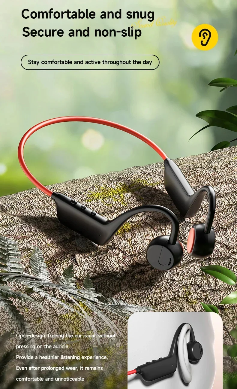 Bone Conduction Headphones IPX8 Bluetooth 5.4 Waterproof Wireless Sports Headset with Mic for Swimming Running Fitness Gym 2026