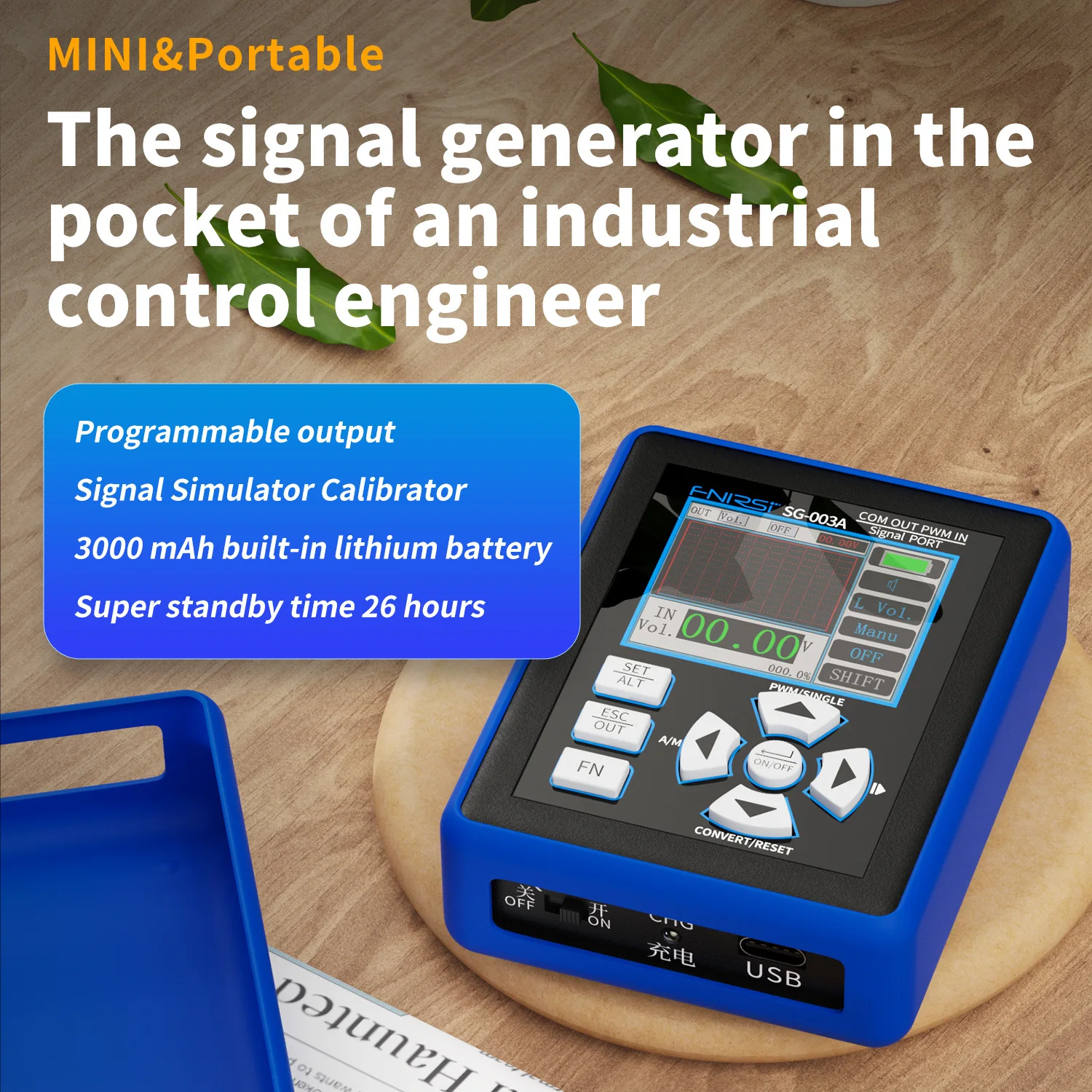 PWM signal generator 0-20mA/0-10V voltage and current analog signal source handheld process calibrator