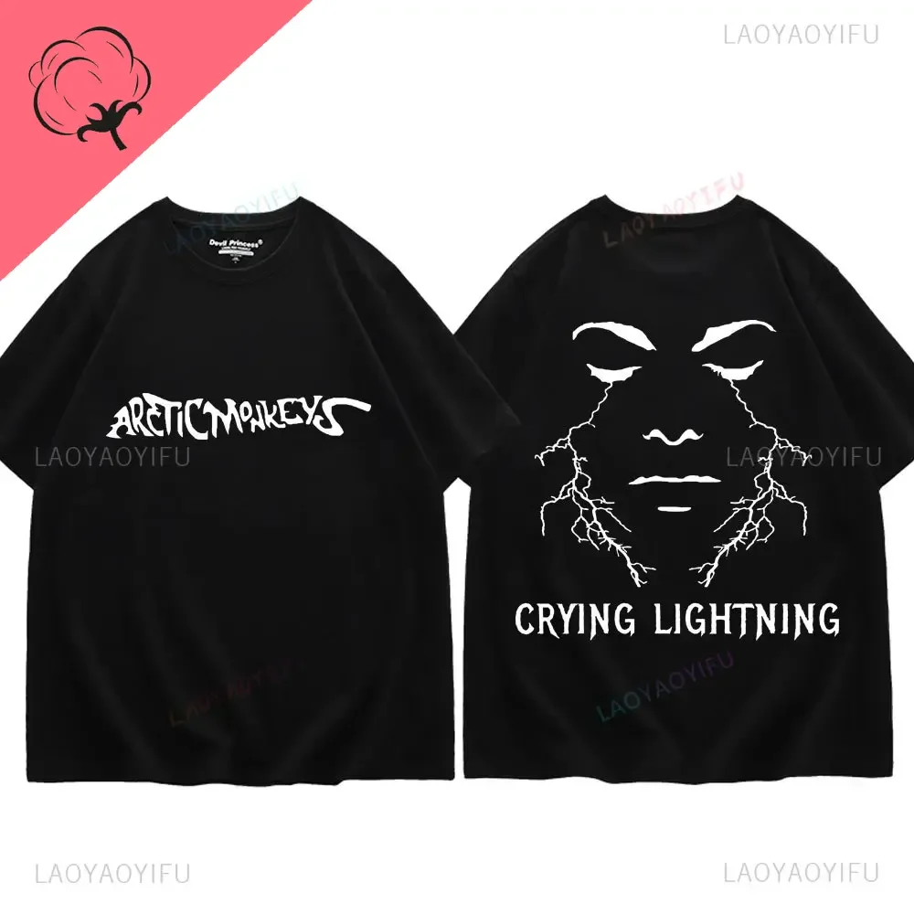 Arctic Monkeys Band Crying Lightning Graphic T Shirts Harajuku Rock Hip Hop T-shirts Fashion Casual Pure T-shirt Unisex