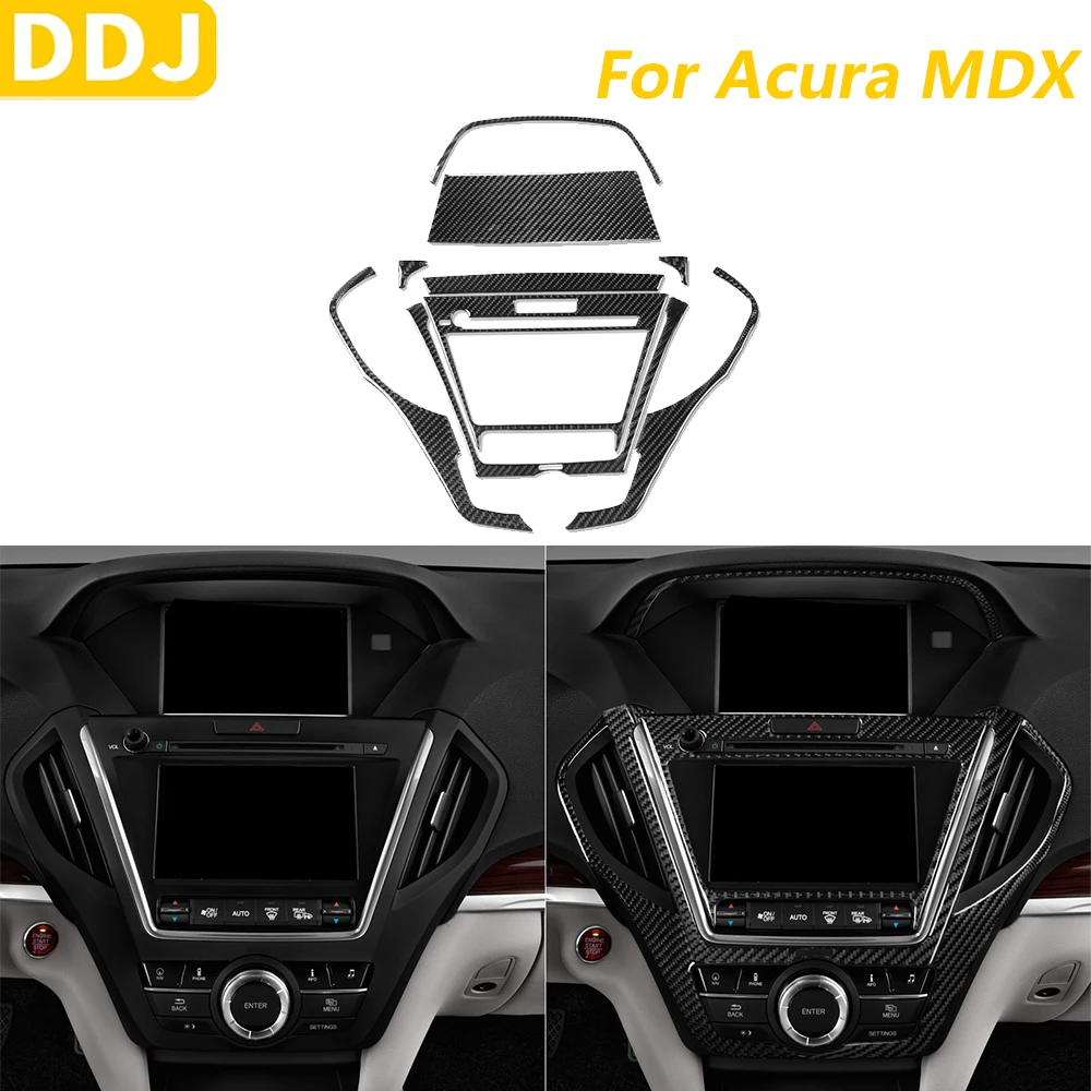 

For Acura MDX 2014-2020 Carbon Fiber Central Control Navigation Radio CD Panel Set Trim Cover Car Interior Accessories Sticker
