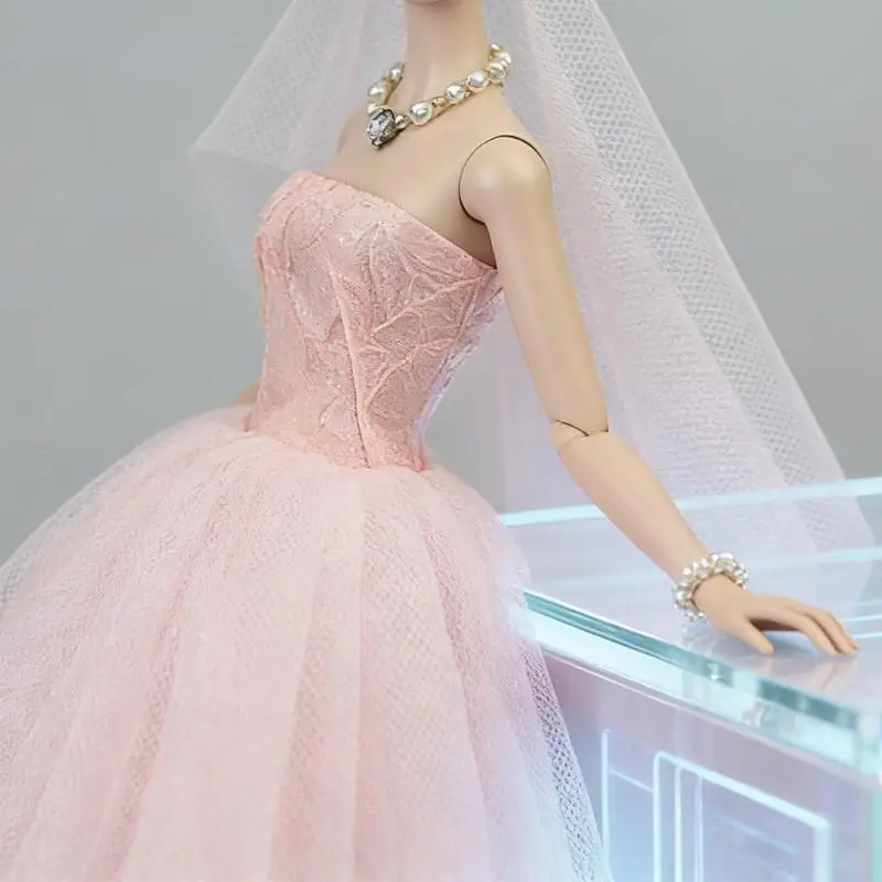

97BC Lovely Tiered Bustier Dress For 6Inch Dolls Outfits Party Princess Gown 1/6 Dolls Accessories Quick Dressing