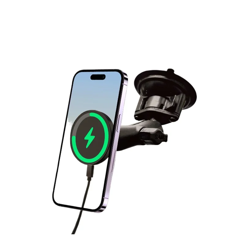 

Car mobile phone holder, magnetic MagSafe wireless charging car navigation holder, off-road grade suction cup