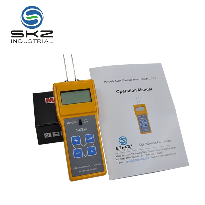Digital Tester LCD Pork Beef Lamb Chicken Moisture Analyzer with SKZ111C Portable Meat Moisture Meter