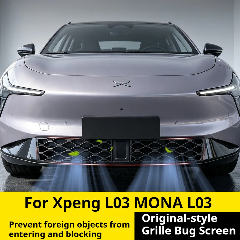 For Xpeng MONA L03 Front Bumper Insect‑Proof Net Grille Anti‑Clogging Protective Cover Modified Car Accessories