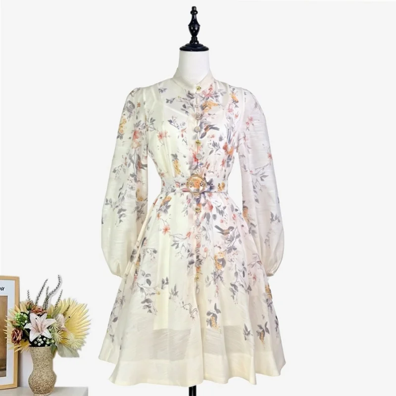 

Australia Z Brand 2026 New Printed Single Breasted Waist Dress
