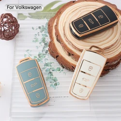 Soft TPU Car Key Case Cover for Volkswagen VW CC Passat B6 B7 Passat 3C CC Maogotan R36 B5 B7L Protector Shell Auto Accessories