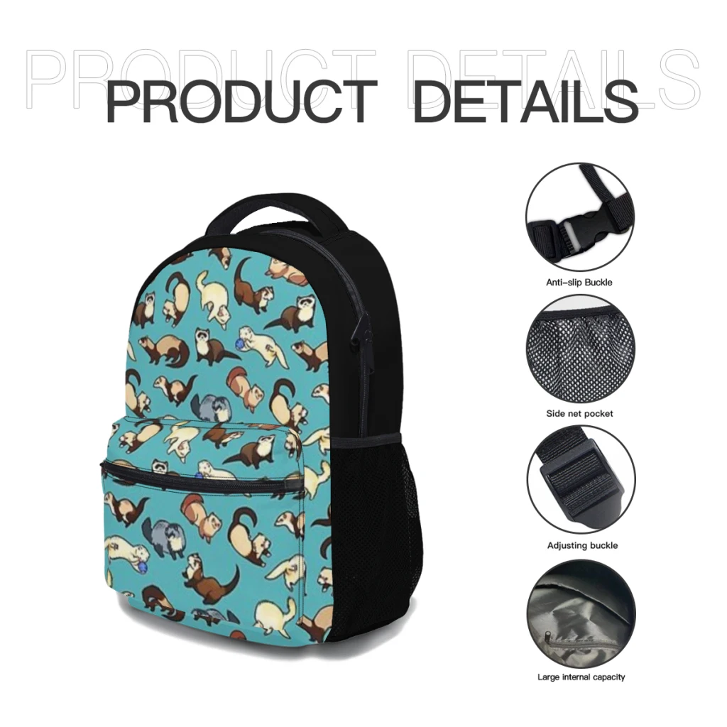 cat snakes in blue Versatile Backpack Large Capacity Waterproof Backpack Washable Computer Bag Unisex