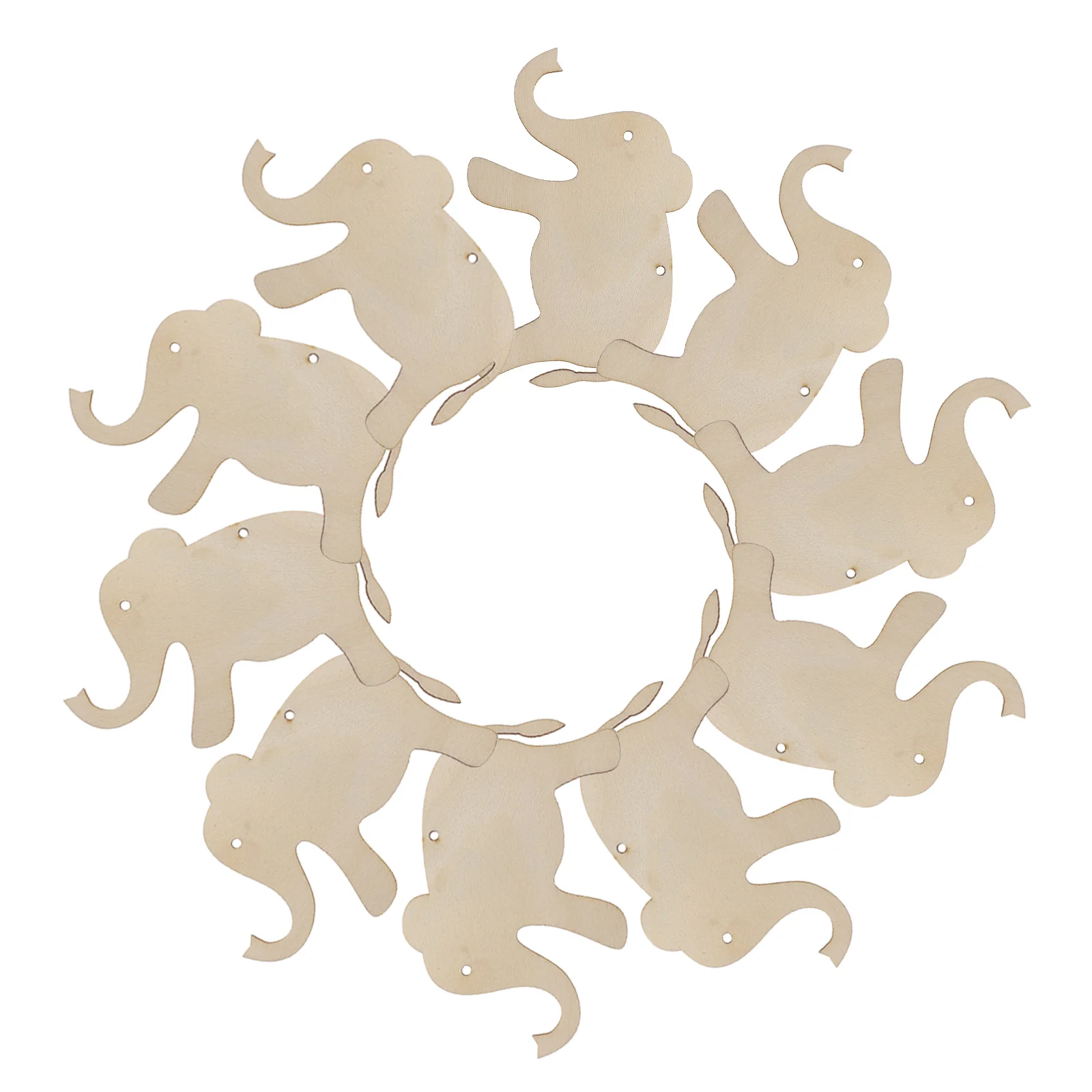 

30Pcs Wood Elephant Shapes Unpainted DIY Tags Pre Drilled Holes Jute String Blank Wooden Craft Supplies for Labeling Gift