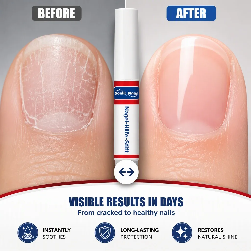 4ml Nail Care Pen German Formula with Brush Applicator for Discolored Damaged Nails Strengthening Brightening Daily Care
