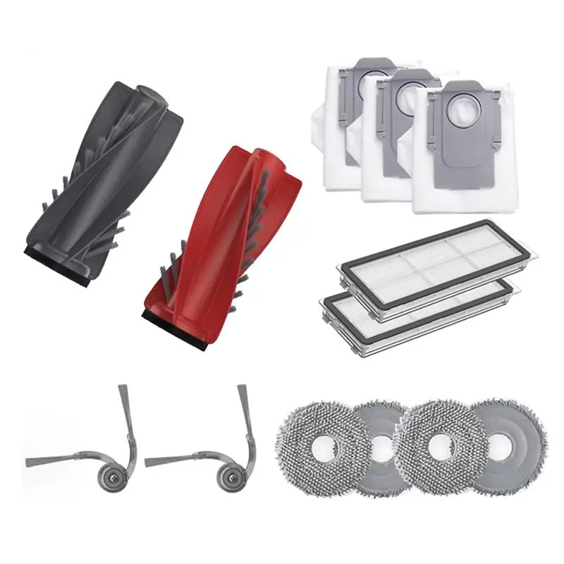 

Запасные части и аксессуары для робота-пылесоса Roborock Qrevo Curv: основная и боковые щетки, салфетки для влажной уборки, HEPA-фильтры, мешки для сбора пыли (N95R)