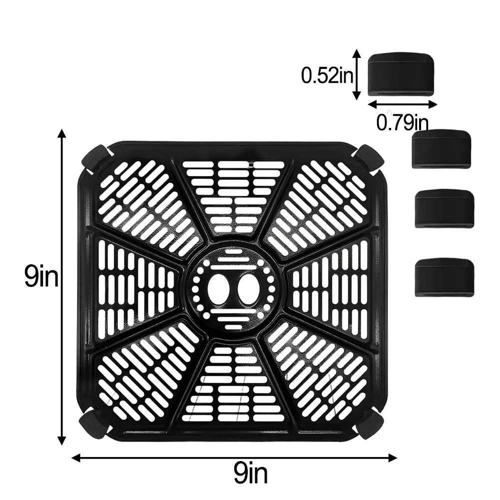 Stainless Steel Air Fryer Tray 9 x 9 Inch Compatible with For RICARDO Air Fryer Grill Pan for Baking Grilling Frying Use