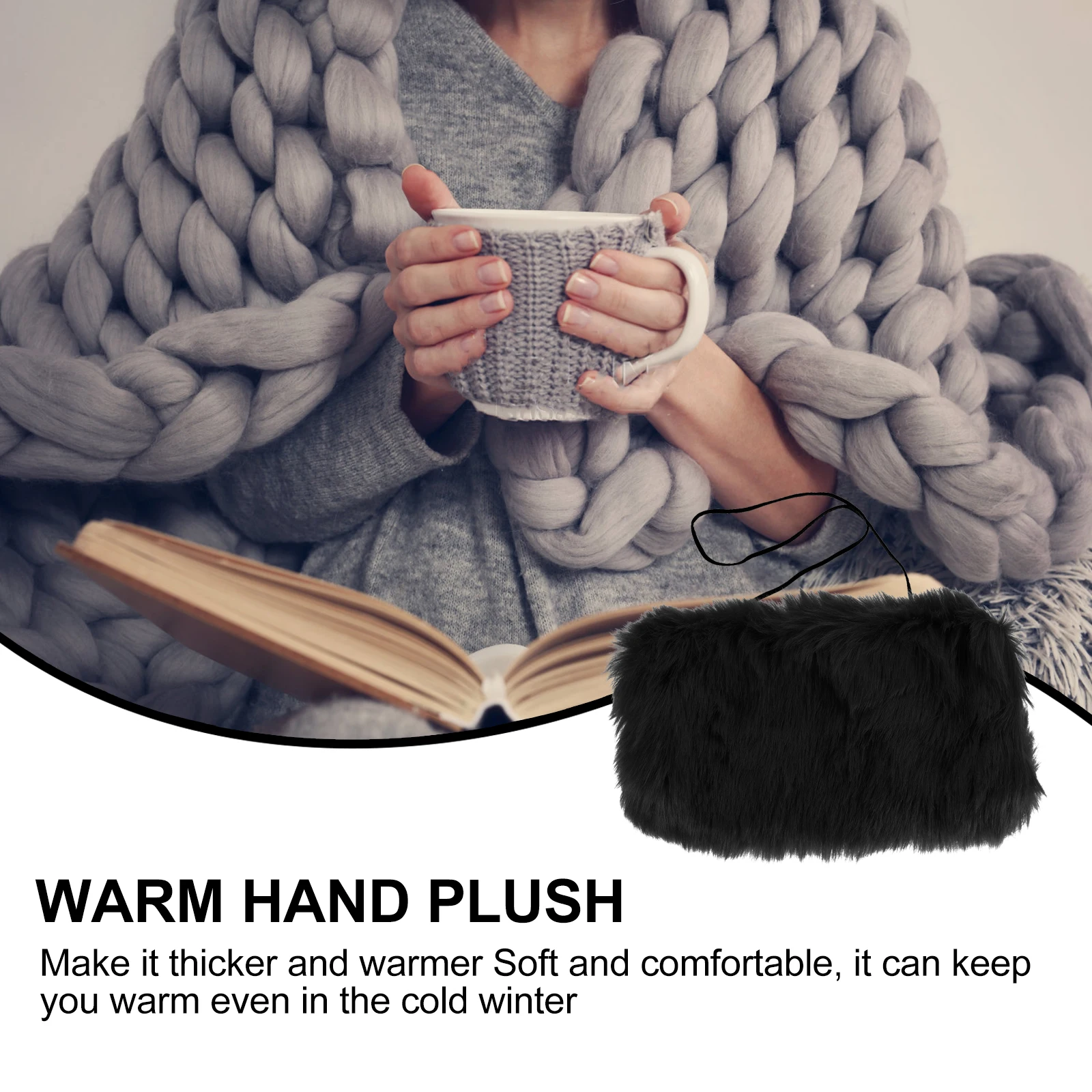 

Winter Accessories Hand Warmer Hands Cover Portable Muff Pouch Scarf Bag Warming Black Miss