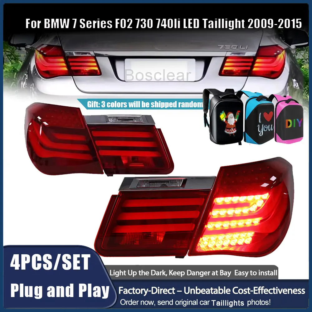 Car Styling For BMW 7 Series F02 730li 740li 2009-2015 Taillights Yellow Turn Signal Lights Tools Accessories Taillamps Assembly