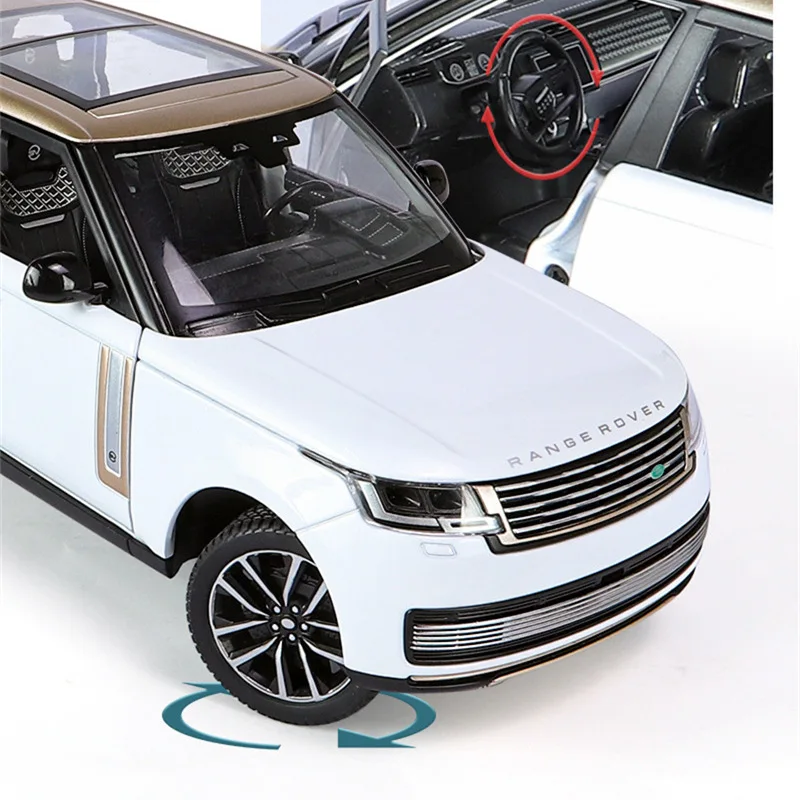 Modèle de voiture en alliage Land Range Rover, véhicules tout-terrain en métal moulé sous pression, Simulation de lumière sonore, Collection, jouet pour enfants, cadeau, 1/24