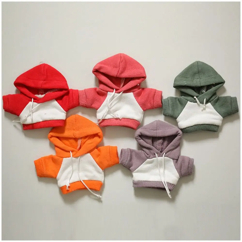 Hoodies buatan tangan, mainan anak-anak mode pakaian atasan boneka lucu untuk boneka katun 10cm