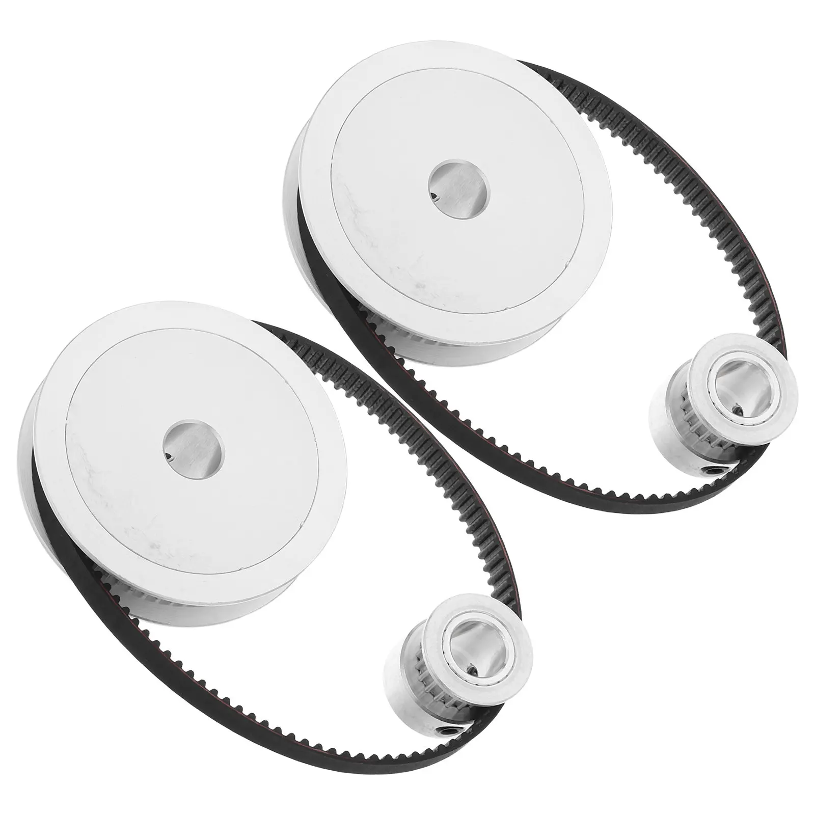 2Pcs Synchronous Wheel 2Gt 20 60 Teeth 1:3 Reduction Metal Timing Pulley Kit Stable Cnc 3D Printer Upgrade Timing