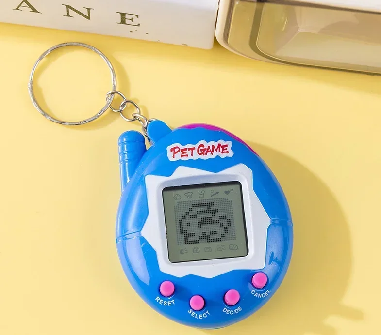 Mini llavero de consola Tamagotchi, juguete en ruso, Original, alemán, español, polaco, animales electrónicos, juego para niños, colgante de píxel