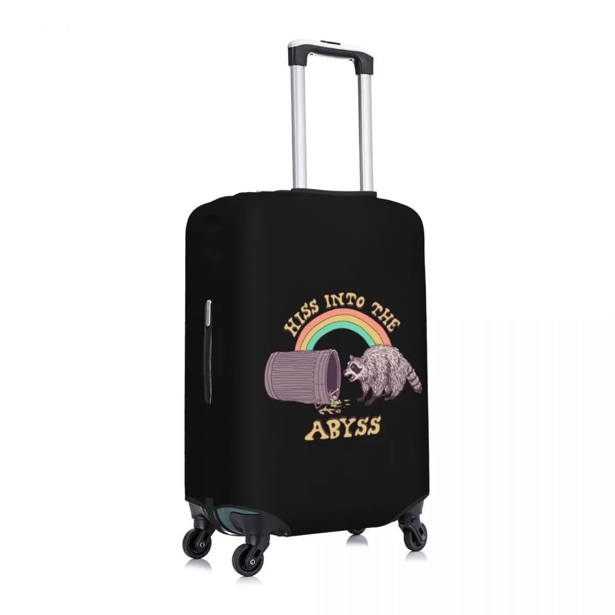 Custom Hiss Into The Abyss Raccoon Luggage Cover Cute Rainbow Trash Panda Suitcase Protector Covers Suit For 18-32 inch