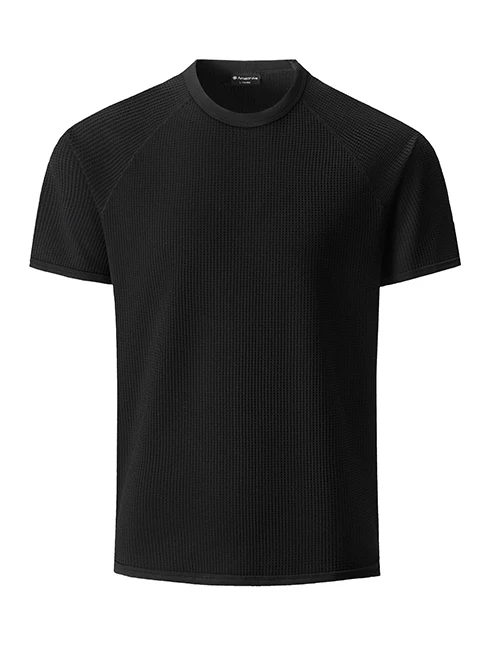 Leavo Johnson Men's Cool Sensation 3D Tailored Short Sleeve T-Shirt Breathable Four-Way Stretch Polyester Fiber round Neck Ca...