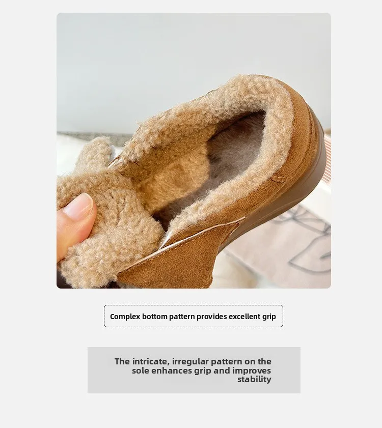 2026 Winter Neue Kinderschuhe Mädchen Koreanischer Stil Lammwolle Mädchen Baumwollschuhe Verdickte Samt-Warme Anti-Kick Fell-Schuhe – Detail 6