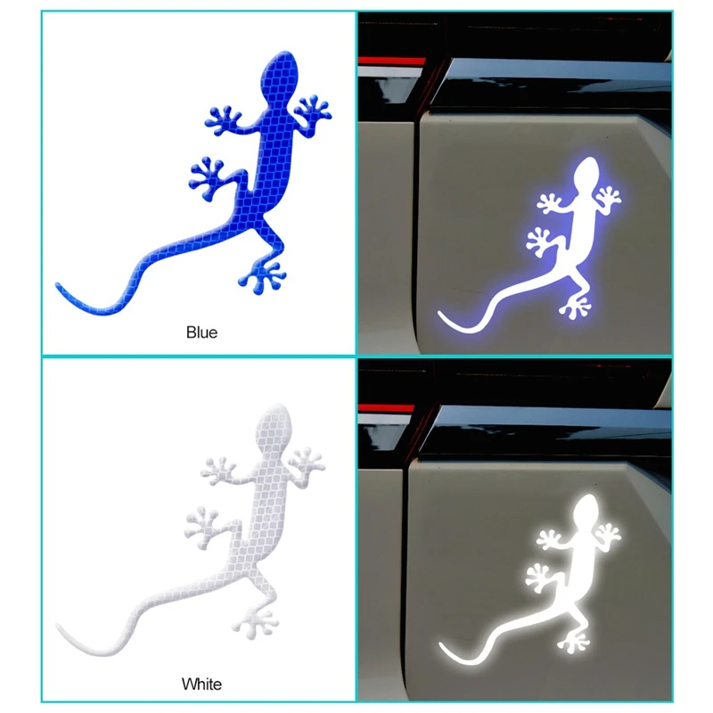 2 Pcs Night Driving Warning Gecko Strip Light Reflector Safety Warning Mark Cars Auto Exterior Accessories