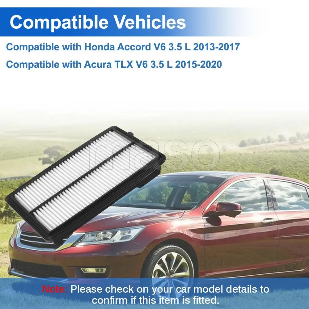 

Car Engine Air Filter Replacement For Honda Accord V6 3.5 L 2013-2017 For Acura TLX V6 3.5 L 2015-2020 17220-5G0-A00 CA11477
