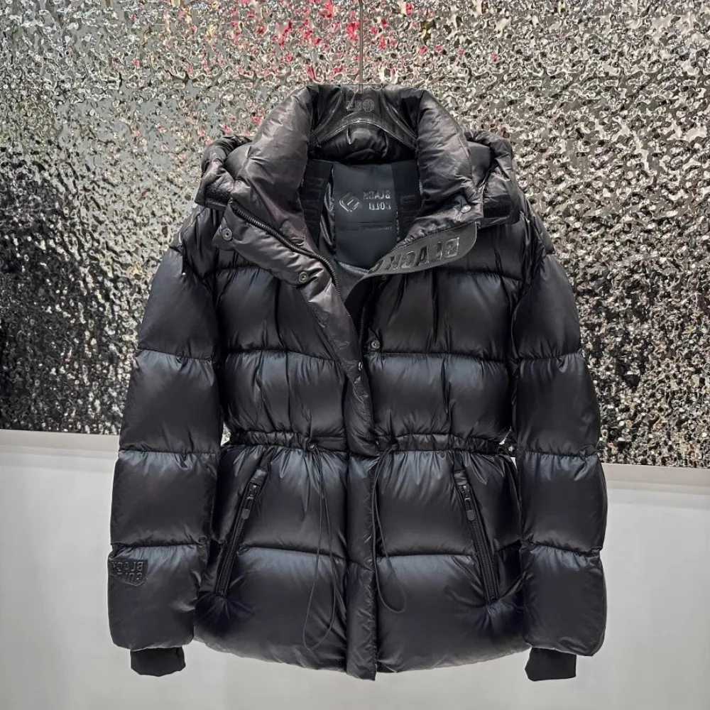 Manteau d'hiver en duvet de canard blanc pour femme, taille haute, à capuche, ample, épais, chaud, noir, extrême froid, nouvelle collection 90%