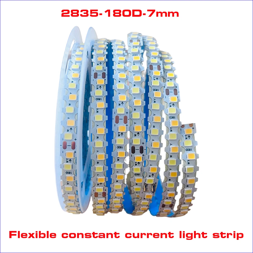 （2 solder joints）Highlight 7mm-180D(5B18C×2) SANAN Chip Fexible Constant Current LED Strip With 3Colors 3000K+6500K 18W×2/M.